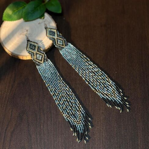 أقراط شرابة باللونين الأسود والذهبي، إكسسوار جميل ومتطور للنساء، مثالية للنهار أو الليل in Kuwait