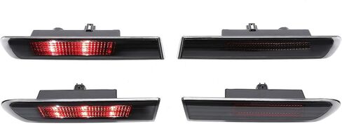 KUAFU Side Marker Light Compatible with 2004-2008 Honda Acura TL Base Models Side Marker Lamps Reflectors Front Rear 4Pcs - Smoke Lens+ Red LED in Saudi Arabia