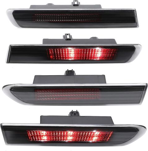 KUAFU Side Marker Light Compatible with 2004-2008 Honda Acura TL Base Models Side Marker Lamps Reflectors Front Rear 4Pcs - Smoke Lens+ Red LED in Saudi Arabia