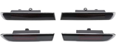 KUAFU Side Marker Light Compatible with 2004-2008 Honda Acura TL Base Models Side Marker Lamps Reflectors Front Rear 4Pcs - Smoke Lens+ Red LED in Saudi Arabia