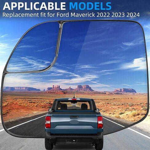 Passenger Side Mirror Replacement for Ford Maverick 2022 2023 2024 - Right Side Mirror Glass, Rear View Mirrors Glass with Power Heated in Saudi Arabia