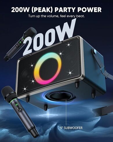 Portable Bluetooth Speaker: 100W, 15H Playtime, Loud Wireless Boombox, 5″ Large Subwoofer, LED Light Show, Fast Charging, Big Bocinas for Outdoor, Party, Backyard (Silver with 1Mic) in Saudi Arabia