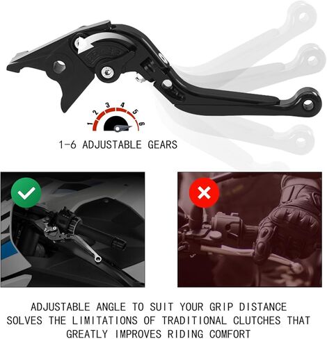 MFGZD دراجة نارية دواسة فرامل عتلات قابلة للتمديد قابلة للطي لهوندا GROM MSX125 14-18 / CBR500R CB500F CB500X 13-18 / CBR250R 11-17 / CB300R 18-24 / CBR300R CB300F 14-17 / CB150R CB190X 17-18 in Kuwait