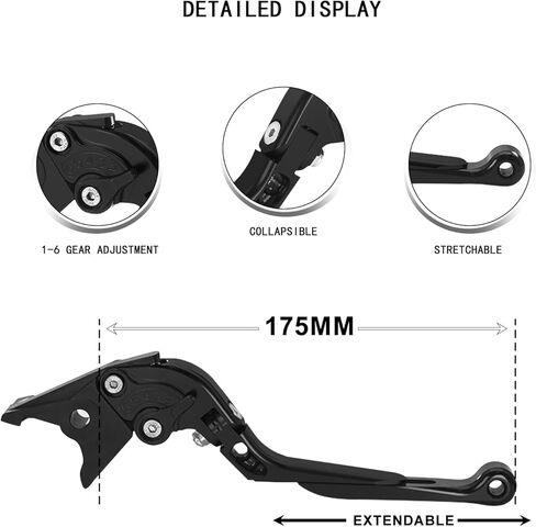 MFGZD دراجة نارية دواسة فرامل عتلات قابلة للتمديد قابلة للطي لهوندا GROM MSX125 14-18 / CBR500R CB500F CB500X 13-18 / CBR250R 11-17 / CB300R 18-24 / CBR300R CB300F 14-17 / CB150R CB190X 17-18 in Kuwait