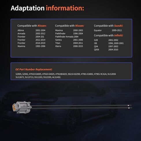 HiSport ABS سرعة الاستشعار موصل تسخير الأسلاك 47910-EA025 47901-EA002 متوافق مع Nissan Xterra 2006-2015، Titan 2004-2011، Armada 2005-2012، بديل لـ Infiniti QX56 2004-2010 in Saudi Arabia