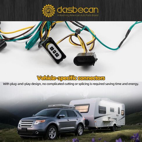 سرج أسلاك مقطورة Dasbecan 56329 متوافق مع Ford Escape Edge Freestar Mercury Mariner Mazda Tribute Lincoln MKX 4-Pin Connector Towing Wiring Kit in Saudi Arabia