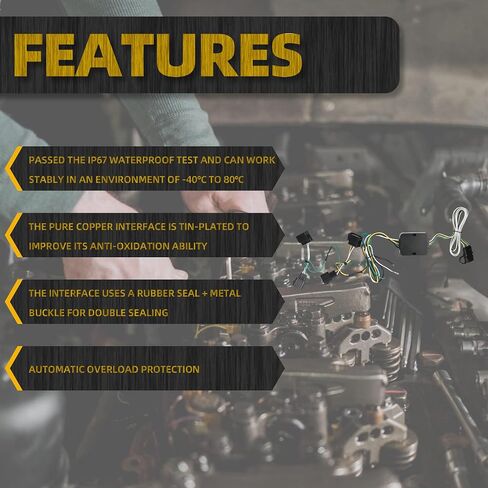 سرج أسلاك مقطورة Dasbecan 56329 متوافق مع Ford Escape Edge Freestar Mercury Mariner Mazda Tribute Lincoln MKX 4-Pin Connector Towing Wiring Kit in Saudi Arabia