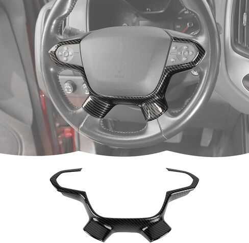 Carbon Fiber Steering Wheel Trim Cover Decoration Interior Accessories Compatible with Chevrolet Colorado 2014-2023 in Saudi Arabia