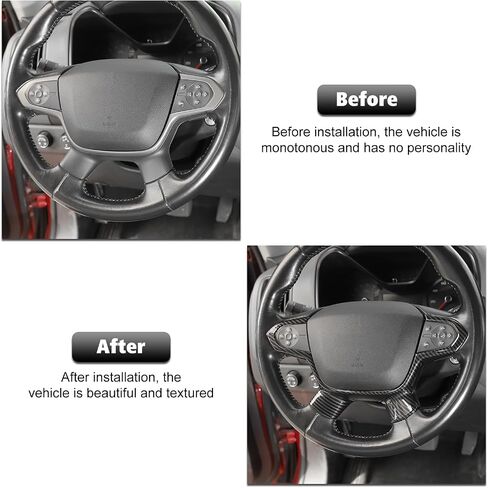 Carbon Fiber Steering Wheel Trim Cover Decoration Interior Accessories Compatible with Chevrolet Colorado 2014-2023 in Saudi Arabia