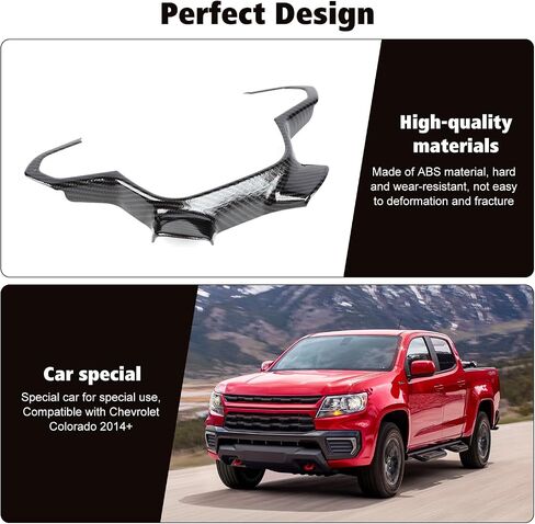 Carbon Fiber Steering Wheel Trim Cover Decoration Interior Accessories Compatible with Chevrolet Colorado 2014-2023 in Saudi Arabia