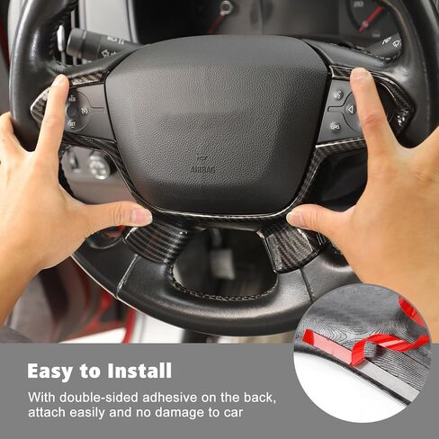 Carbon Fiber Steering Wheel Trim Cover Decoration Interior Accessories Compatible with Chevrolet Colorado 2014-2023 in Saudi Arabia