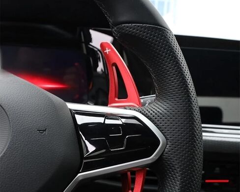 غطاء رياضي لملحقات عجلة القيادة متوافق مع VW Golf8 MK8 GTI Alltrack Jetta GLI Arteon Atlas Passat ملحقات الملصقات الداخلية للسيارة (أحمر) in Saudi Arabia