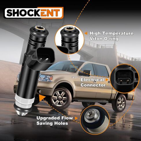FJ867 محاقن الوقود المحسنة ذات 4 فتحات 4.6L مناسبة لـ: -Ford E150 2004-2008، Explorer 2004-2005، F150 2005-2008؛ مناسب لـ:-ميركوري ماونتينير 2004-2005 - 8 قطع| استبدال: 04861238AB، 1L2E-D4A in Kuwait
