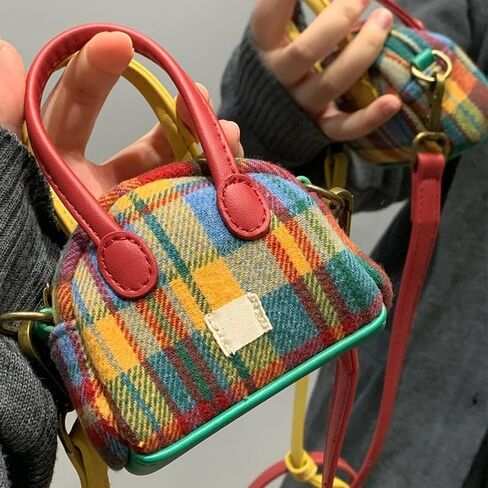 Mini Crossbody Bag, Vintage Style Small Shoulder Purse, Compact Earphone Case with Adjustable Strap in Saudi Arabia
