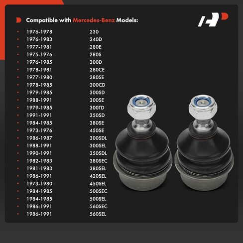 وصلة كروية سفلية أمامية ممتازة متوافقة مع مرسيدس بنز 230 240D 280CE 280E 280S & 300CD 300D 300SDL 300SE 300TD 350SD 380SE 380SEC 380SEL & 420SEL 450SE 450SEL & 500SEC 500SEL 560SEC 560SEL in Saudi Arabia