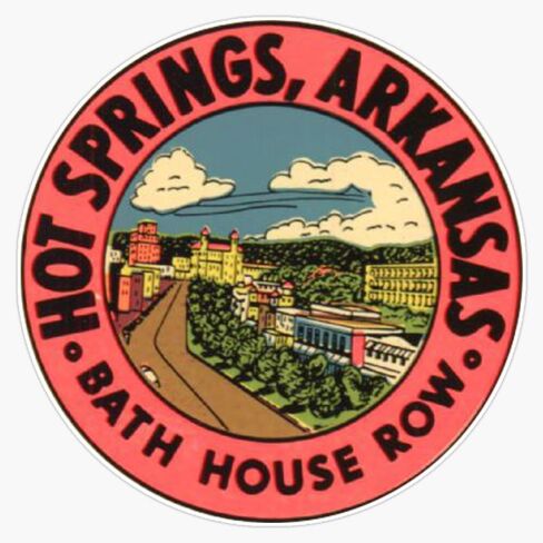 Magnet Hot Springs National Park - Bath House Row - Vintage Travel Decal Arkansas Usa Magnet Vinyl Decal Sticker 5" in Saudi Arabia