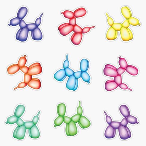 MAGNET Balloon Dog Sticker Set - All The Colors! Magnetic Sticker Vinyl Waterproof Magnet Decal Car 5" in Saudi Arabia