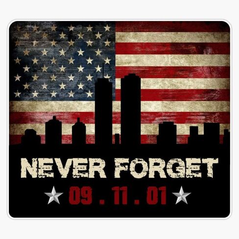 Magnet Never Forget 9/11 Usa Flag Magnet Vinyl Decal Sticker 5" in Saudi Arabia