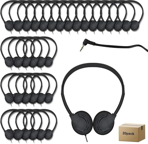 20 Pack Class STRACK HEADONES FOR KIDS School School School Classproom Amphone قابل للتعديل مع 3.5 ملم جاك للأطفال البالغين (004 سماعات متعددة الألوان) in Kuwait