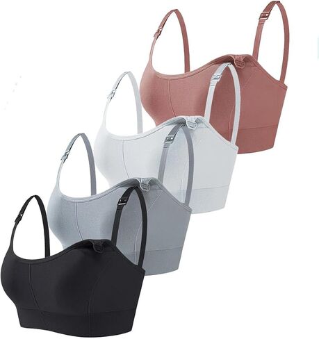 LiMira Nursing Bra Set, Wireless Soft Breathable, Detachable Adjustable Straps, Maternity Bras, 90% Polyamide 10% Elastane in Saudi Arabia