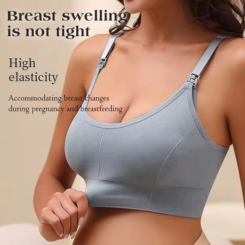 LiMira Nursing Bra Set, Wireless Soft Breathable, Detachable Adjustable Straps, Maternity Bras, 90% Polyamide 10% Elastane in Saudi Arabia