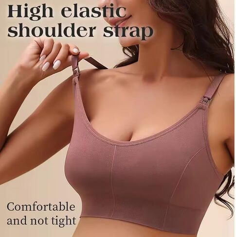 LiMira Nursing Bra Set, Wireless Soft Breathable, Detachable Adjustable Straps, Maternity Bras, 90% Polyamide 10% Elastane in Saudi Arabia