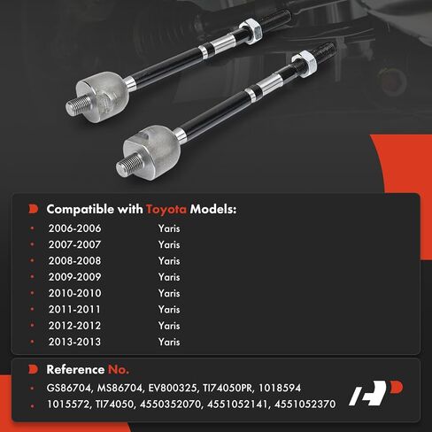 A-Premium 2 x Front Inner Tie Rod Ends, Compatible with Toyota Yaris 2006-2013 in Saudi Arabia