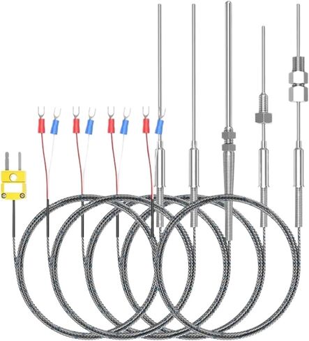 K-Type Armored thermocouple WRNK-191 Temperature Sensor 1mm 1.5mm 2mm 3mm 4mm 5mm 6mm 8mm thermocouple Probe Temperature 1100 ℃(Probe diam 4X100mm) in Saudi Arabia