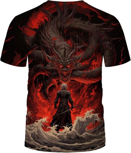 Traditional Chinese Dragon T-Shirt Funny Anime Graphic Tee Shirt in Kuwait