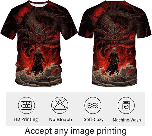 Traditional Chinese Dragon T-Shirt Funny Anime Graphic Tee Shirt in Kuwait