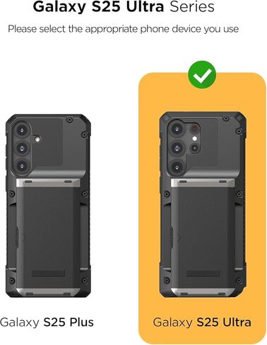 VRS Design Terra Guard Ultimate for Galaxy S25 Ultra Case (2025) ، حالة وقائية متميزة مع حماية عدسة الكاميرا الكاملة والشحن اللاسلكي المغناطيسي وتوافق الملحقات (أسود غير لامع) in Kuwait