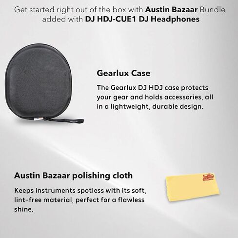 Pioneer DJ HDJ-X5 Over-are DJ سماعات-حزمة سوداء مع Case و Austin Bazaar Pinishing Cloth in Saudi Arabia