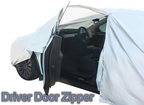 Car Cover Fit for 2017-2023 Tesla Model 3 - All-Weather Outdoor, Waterproof, UV & Rain Protection, Breathable Mesh Ventilation, Charging Port & Driver Side Zipper Access in Saudi Arabia