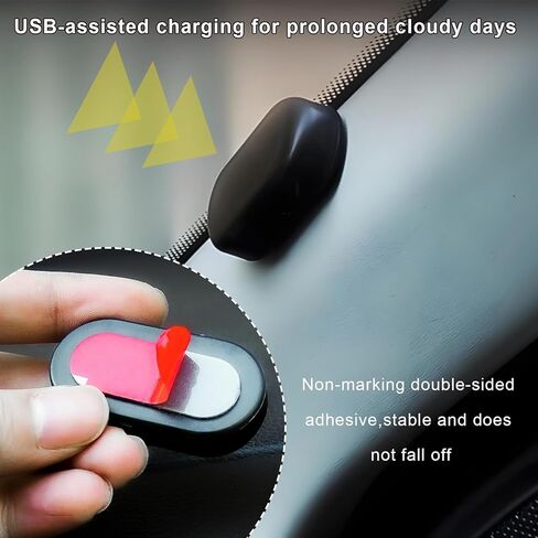 Car Solar Power Simulated Dummy Alarm, Anti-Theft Simulated Warning Light with USB Charger Port, LED Flashing Security Light Alarm Light for Most Cars, Car Accessories (Red+Blue, 2PCS) in Kuwait