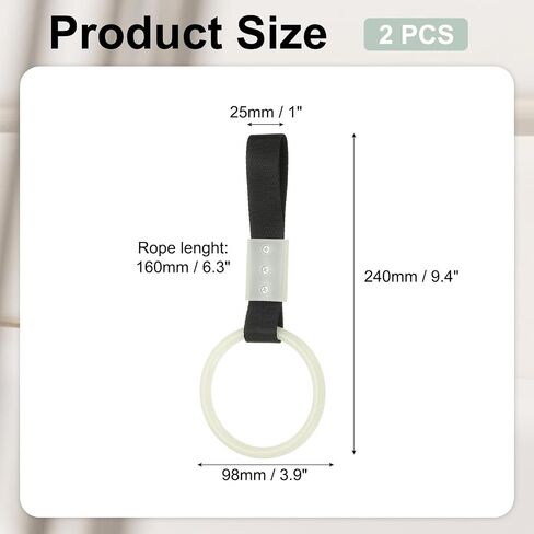 PATIKIL 2Pcs Circle Shaped Car Handle Straps, Car Hanging Accessories Bumper Warning Ring Drift Charm for Auto Bus Decor Interior Exterior Decoration, Purple/Black Strap in Saudi Arabia