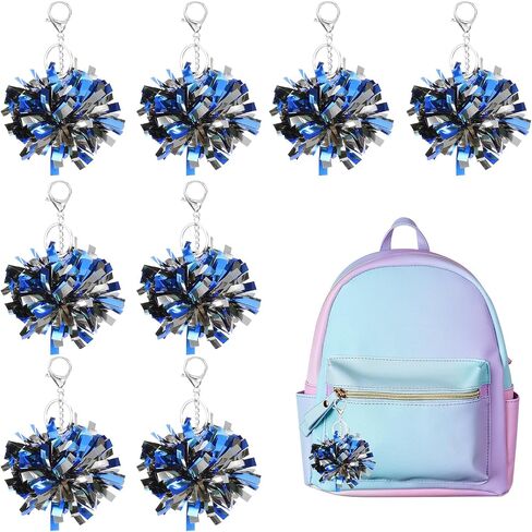 MECCANIXITY Cheer Pom Pom Keychain, Cheerleading Gift Charm Plastic Keyring Bulk for Cheerleaders Team Women in Saudi Arabia
