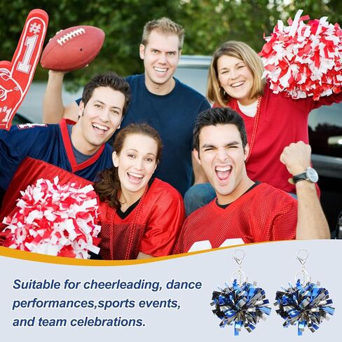 MECCANIXITY Cheer Pom Pom Keychain, Cheerleading Gift Charm Plastic Keyring Bulk for Cheerleaders Team Women in Saudi Arabia