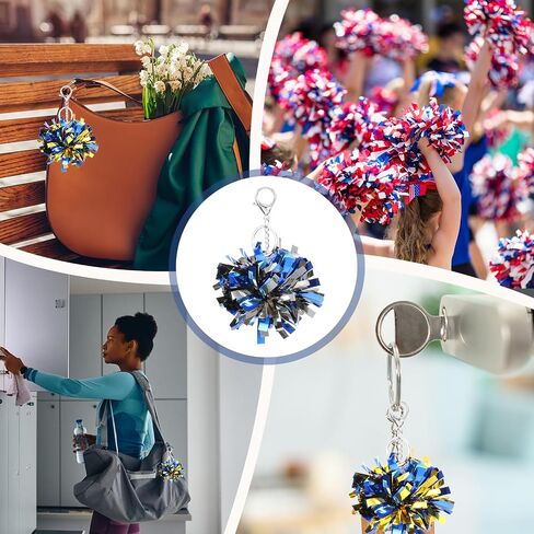 MECCANIXITY Cheer Pom Pom Keychain, Cheerleading Gift Charm Plastic Keyring Bulk for Cheerleaders Team Women in Saudi Arabia