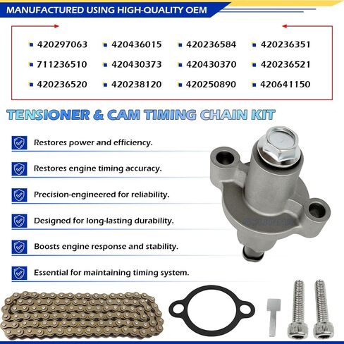 Tensioner & Cam Timing Chain Kit Compatible with Yamaha TW200 TTR250 MOTO-4 250 Big Bear 250 BearTrack 250 Timberwolf 250 OEM#3GC-12210-10-00 4FM-12213-00-00 in Saudi Arabia