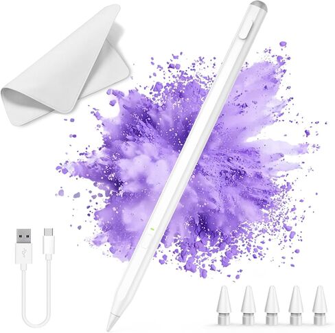 القلم القلم لـ ipad11/10/9thgen ، مع قطعة قماش تلميع ، حساسية الميل ، رفض النخيل ، للوحة Air11/13inch (M3/2) ، iPad Pro11/13/inch (M4) ، iPad mini6/5th ، iPad Pro 11/12.9 بوصة in Kuwait