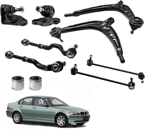 maXpeedingrods 10 PC Suspension Kit for BMW E46 Series - 325xi 330xi 2001-2005, Front Lower Control Arm, Ball Joints, Bushing Set, Sway Bar Links, Inner Outer Tie Rods in Saudi Arabia