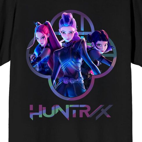 Kpop Demon Hunters Huntrix Capture Color Adult Black Crew Neck Short Sleeve T-Shirt in Saudi Arabia