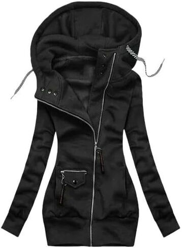 Zip Up Hoodie Women Women'S Fashionable Patchwork Sweatshirt Hoodie Zipper Top in Saudi Arabia