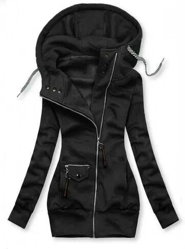 Zip Up Hoodie Women Women'S Fashionable Patchwork Sweatshirt Hoodie Zipper Top in Saudi Arabia