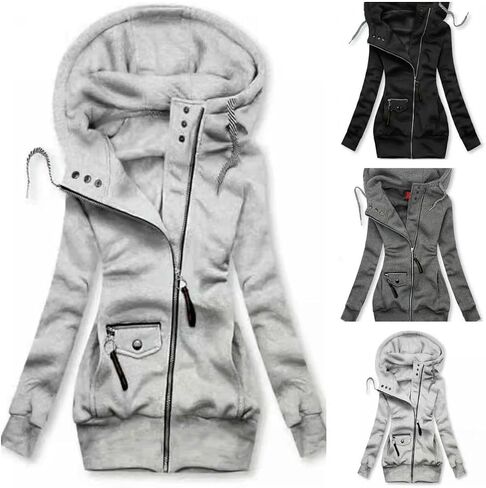 Zip Up Hoodie Women Women'S Fashionable Patchwork Sweatshirt Hoodie Zipper Top in Saudi Arabia