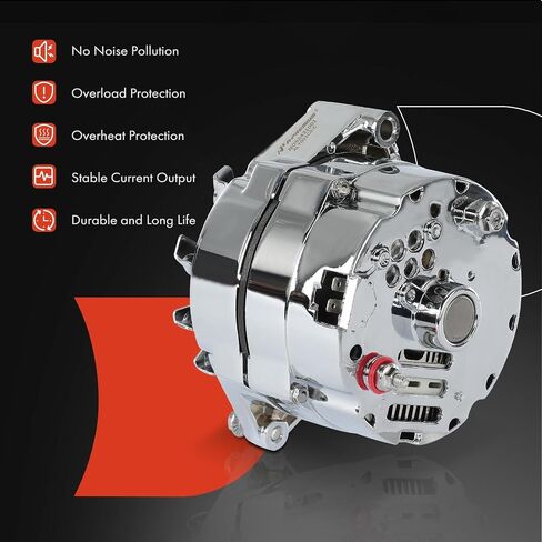 A-Premium Alternator Compatible with GM 327 350 396 427 454 1971-1986, 2.2L 2.6L 2.7L 3.0L 3.2L 3.8L 4.1L 4.3L 4.4L 4.8L 4.9L 5.0L 5.3L 5.7L 6.0L 6.2L 6.5L 6.6L 7.0L 7.4L, 110A 12V 1 Groove V-Belt in Saudi Arabia