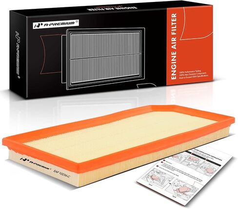 A-Premium Engine Air Filter Compatible with Audi A3, A3 Quattro, TT & Volkswagen Eos, Golf R, GTI, Jetta, Passat, L4 2.0L, Flexible Panel, Replace# 06F133843A in Saudi Arabia