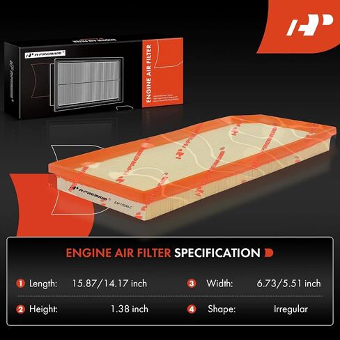 A-Premium Engine Air Filter Compatible with Audi A3, A3 Quattro, TT & Volkswagen Eos, Golf R, GTI, Jetta, Passat, L4 2.0L, Flexible Panel, Replace# 06F133843A in Saudi Arabia