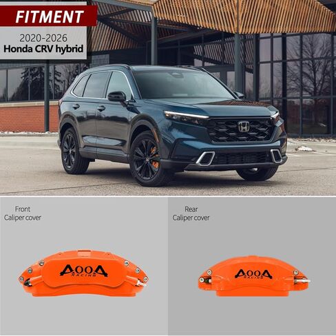 أغطية فرجار الفرامل الحمراء من AOOA لسيارة Honda CR-V 2020-2026 Hybrid | طقم غطاء الفرجار الأمامي والخلفي | سبائك ألومنيوم متينة، سهلة التركيب، مظهر رياضي مطور in Kuwait