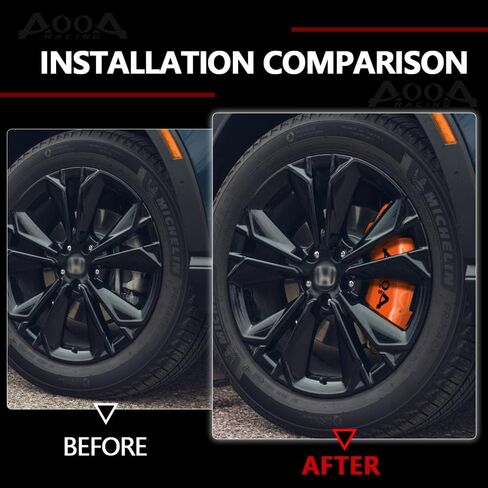 أغطية فرجار الفرامل الحمراء من AOOA لسيارة Honda CR-V 2020-2026 Hybrid | طقم غطاء الفرجار الأمامي والخلفي | سبائك ألومنيوم متينة، سهلة التركيب، مظهر رياضي مطور in Kuwait